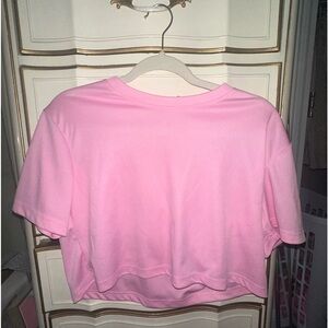 Cropped bright pink athletic top size medium